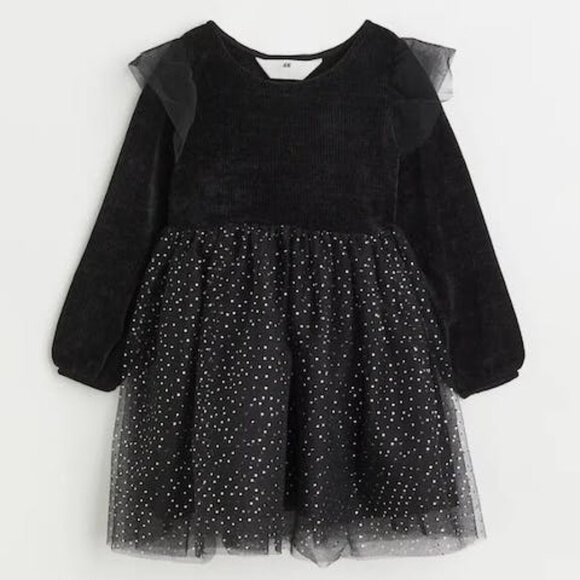 H and M Chenille and Tulle Dress, Size 7–8 - Picture 3 of 4